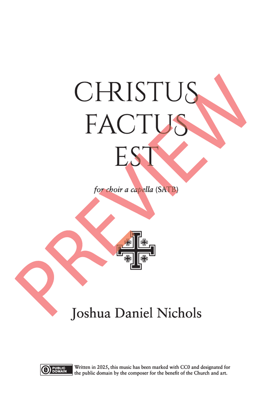 Christus factus est - SATB Motet