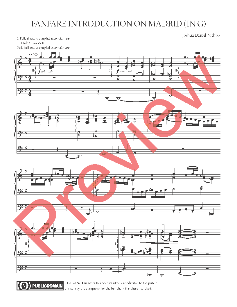 Fanfare Introduction on Madrid, "Come, Christians, Join to Sing"