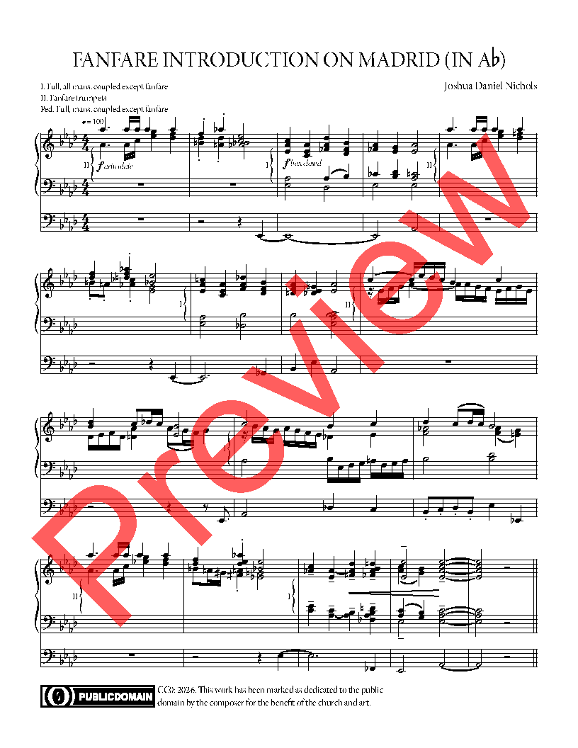 Fanfare Introduction on Madrid, "Come, Christians, Join to Sing"