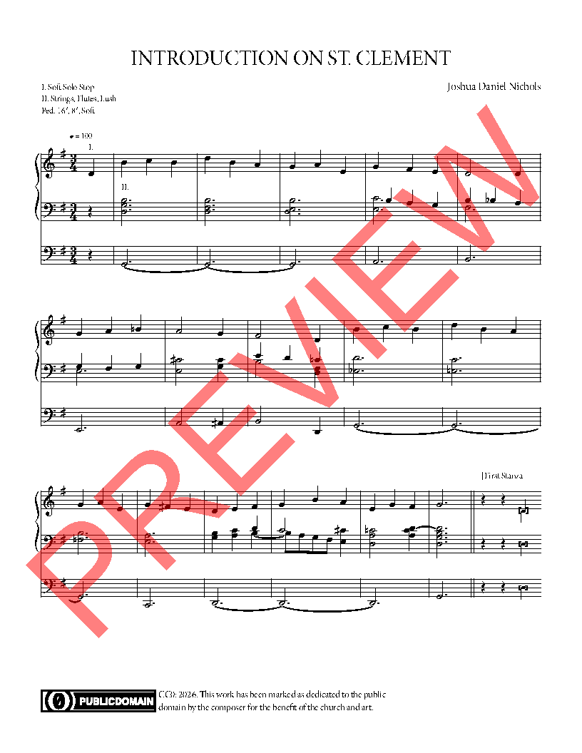 Introduction, Interlude, and Harmonization on St. Clement, "The Day Thou Gavest"