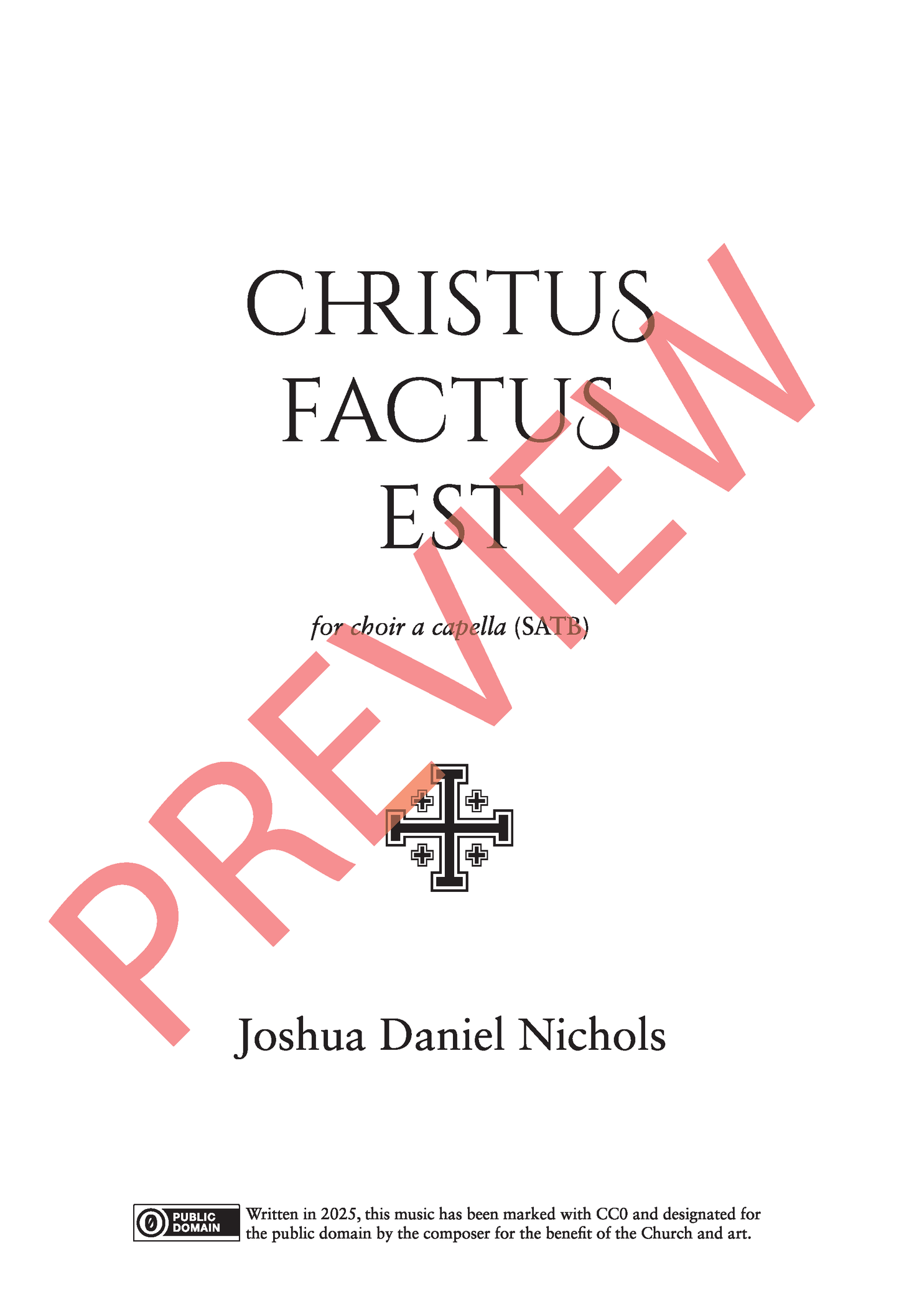 Christus factus est - SATB Motet